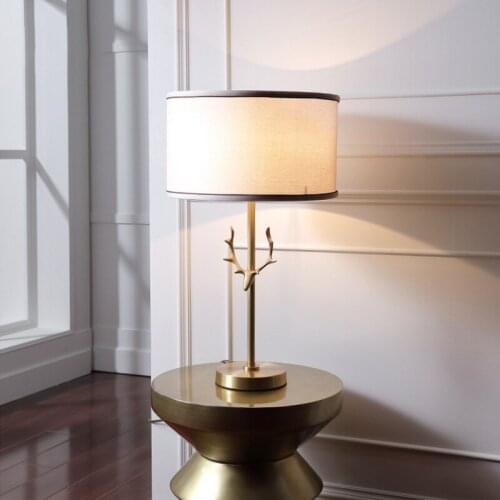 All copper staghorn table lamp bedside table lamp living room bedroom study simple personalized decorative table lamp