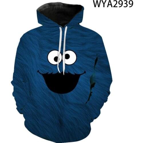 New Men Women Children Cookie Monster Party Hoodies Casual Fashion 3D Printed Pullover Sweatshirts Boy Girl Kids Hoody Jacket