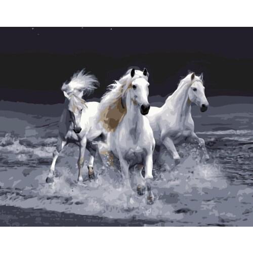 MaHuaf-j449 Amazing Galloping Horses pictures painting by numbers diy digital canvas oil painting home decor