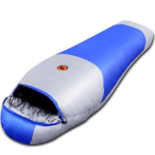 Filling 1500g white duck down adult Thermal Autumn Winter Envelope Hooded Travel Camping Water Resistant Thick Sleeping Bag