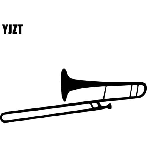 YJZT 17.4X6.5CM Trombone Music Instrument Creative Vinyl Decal Car Sticker Accessories C25-0651
