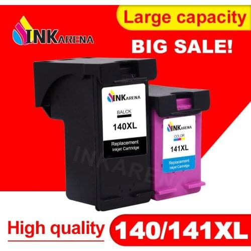 INKARENA Refilled Ink Cartridge Replacement for HP 140 141 for Photosmart C4283 C4583 C4483 C5283 D5363 Deskjet D4263 Printer