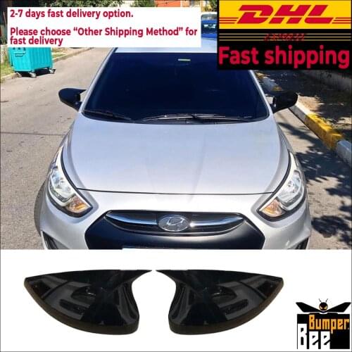 Mirror Cover For Hyundai Accent Blue 2011 2012 2013 2014 2015 2016 2017 2018 Accessory Bright Black BAT BATMAN Case CAR Shield