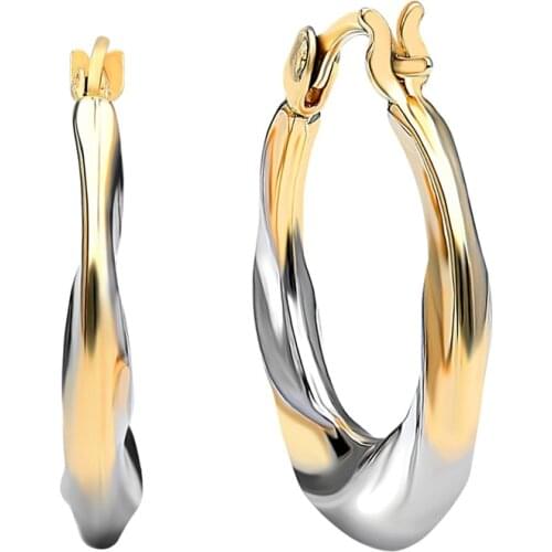 Womens 14 Carat Gold Ring Earrings (1.8 cm) GLN300065
