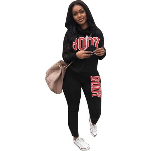Women Hoodie Tracksuit 2 Piece Set Winter Autumn Sweatsuit Pullowver Hooded Long Sleeve Sweatshirt Sportwear Body Fashion 2020