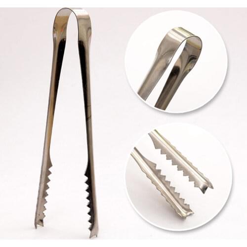 1Pcs New Stainless Steel Barbecue BBQ Clip Bread Food Ice Clamp Ice Tong Tool Bar Kitchen Accessories Wholesale