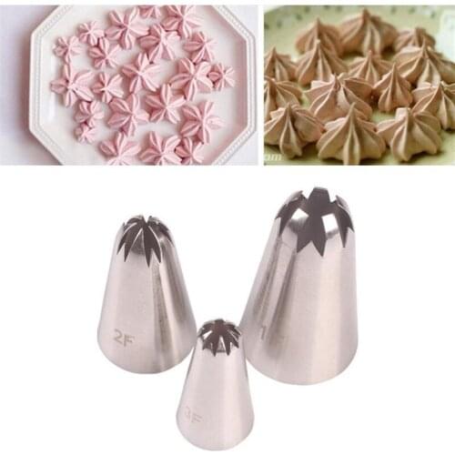 #1F#2F#3F Cherry Flower Stainless Steel Piping Icing Nozzle Fondant Jelly Cream Pastry Baking Tips Cake Tools Dessert Decor