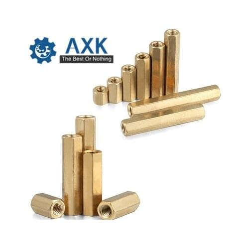 200Pcs/100Pcs 3mm Hex Brass Screw Female To Female M3*L(4/5/6/7/8/9/10-60mm) Hexagonal Brass PCB Standoffs Spacers Screw