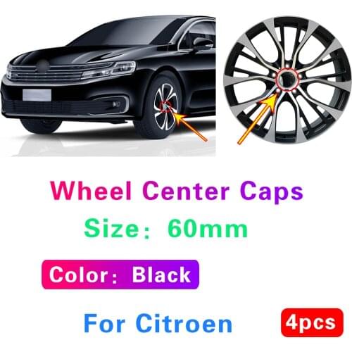 4Pcs 60MM Car Wheel Center Cap Hub Caps For Citroen C2 C3 C4 C5 C6 C-Quatre C1 C8 C4L DS3 DS5 2012 2013 2014 Auto Accessories