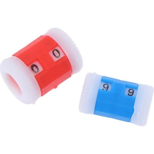 4PCS/Lot Hot New 2 Large Red +2 Small Blue Plastic Knit Knitting Needles Row Counter (Large 2.2 * 1.5cm+Small 2.2 * 1.2cm)