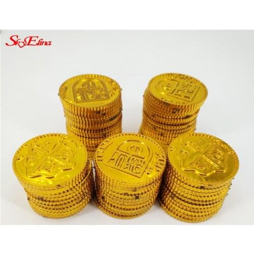 50/100pcs Pirate Gold Coins Pirate Treasure Game Toy Coin Halloween Play Money Pirate Party Props Decoration Supplies 6Z