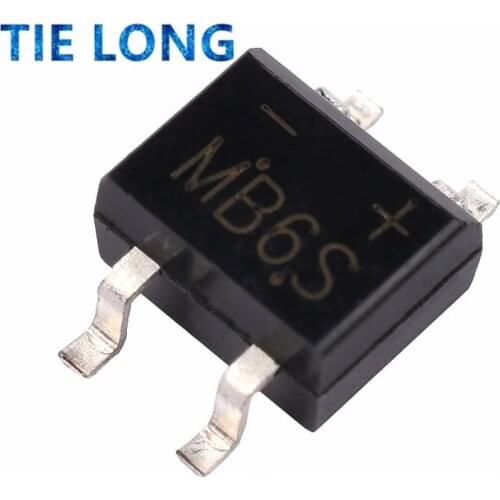 50PCS MB6S SMD 0.5A 600V Single Phases Diode Rectifier Bridge SOP-4 new and original IC
