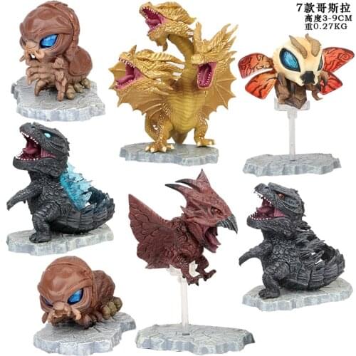 7pcs/set Gojira Cute 3-9cm PVC Action Figure Model Toys