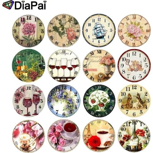 DIAPAI Diamond Painting 5D DIY Full Square/Round Drill "Clock flower landscape" 3D Embroidery Cross Stitch 5D Decor Gift