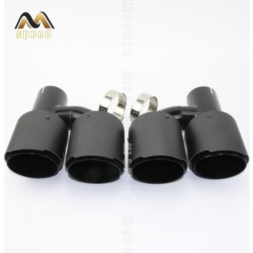 Car accessories Exhaust muffler double tailpipe throat without light optional carbon fiber 304 stainless steel black for BMW E46
