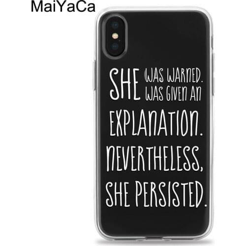 MaiYaCa Feminist Claer Case for iPhone 12 mini 11 Pro Max XS XR X 8 Plus 7 SE 2020 6S Feminism Elizabeth Warren She Persisted