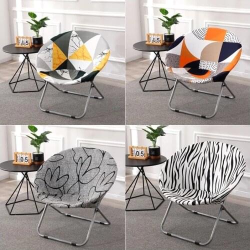 Round Moon Chair Cover Polyester Spandex Saucer Chair Covers Elastic Washable Fishing Chair Seat Protector Slipcovers Dustproof