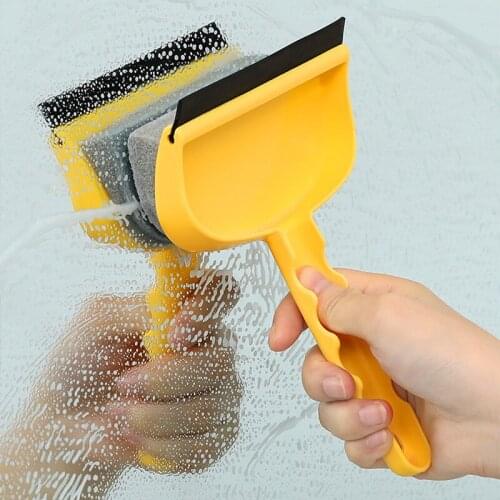 Double Side Cleaning Brush Houseware Scrape Washing Cleaning Tool Window Glass Wiper Scraper Brush Tools Sponge Scouring Pad