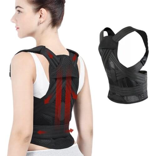 Elastic Adjustable Breathable Mesh Medical Bone Belt Women Orthopedic Posture Corrector Brace Shoulder Lower Back Support Belt