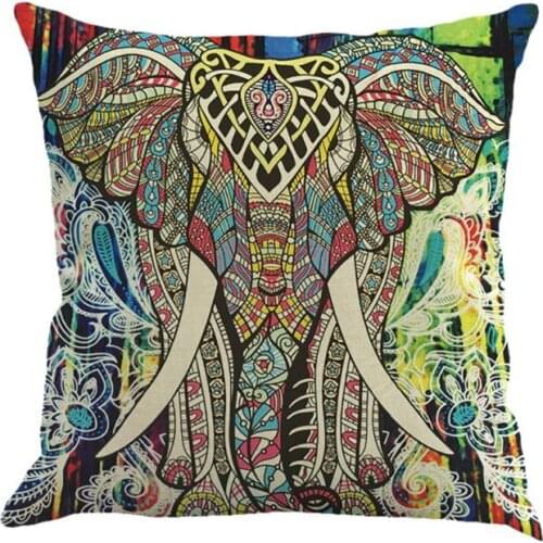 M 45*45cm Square 18" Cotton Linen Colorful Mandala Home Decorative Sofa Throw Cushion Car Seat Waist OBOB Bedroom Decoration