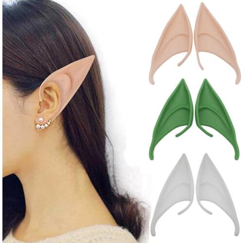 Limit 100 Halloween Latex Elf Ears Fairy Pixie Cosplay Hook On Fancy Dress Ears Accessory