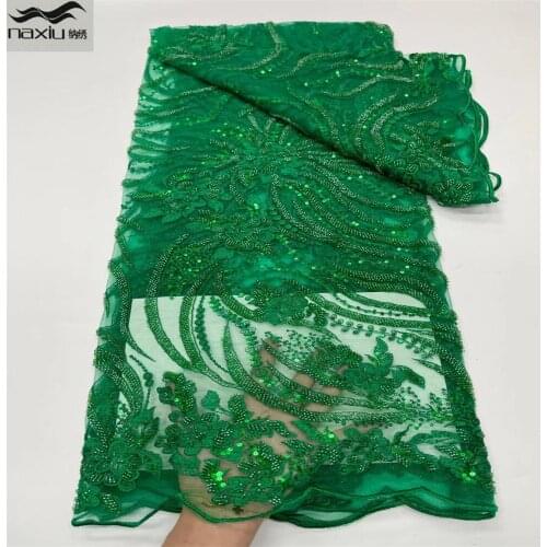 Madison African Sequins Lace Fabrics 2021 High Quality Lace French Lace Fabric Nigerian Tulle Lace Fabrics For Wedding Dress