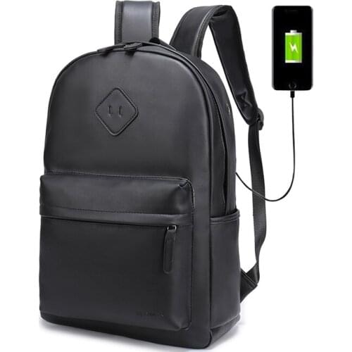 Men Casual Daypacks 2021 New Preppy Style Leather School Backpack Bag for College 15.6 Inch Laptop Backpacks
