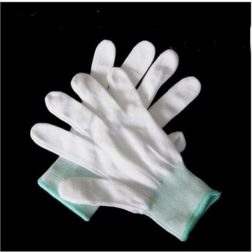 1pair 13-pin nylon white glove core dust-free polyester electronics factory work labor insurance men and women gloves