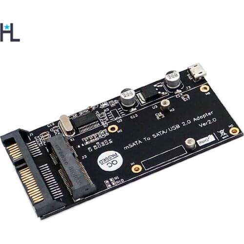 HL Msata SSD to SATA 2.5 with USB 2.0 Adapter Converter Use as External SATA/ USB 2.0 Storage Device FOR Solid State Drives