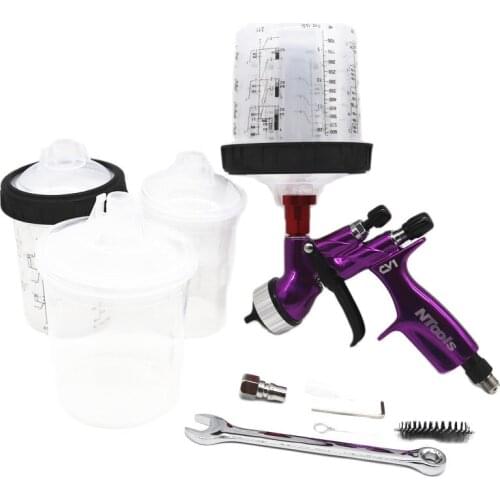 Spray Gun, Car Paint Spray Gun, With PPS H/O Type Quick Cup, HVLP No Cleaning Cup Spray Gun Adapter Sprayer Gun
