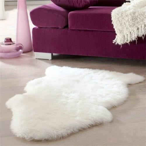 Living Room Plush Floor Rugs Mats Kids Room Faux Fur Area Rug Carpet Solid Fluffy Soft Shaggy Carpet Artificial Sheepskin Hairy