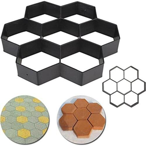 30cmx30cm Hexagon Manual Paving Cement Brick Concrete Pavement Garden Aisle Mold Path DIY Maker