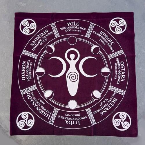 Pagan Altar Tarot Tablecloth Wicca Tarot Divination Cards Board Game Tapestry Party Favors Square 50x50cm