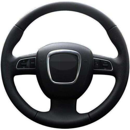 Car Steering Wheel Cover Hand-stitched Black Artificial Leather For Audi A3 8P 2008-13 A4 B8 2008-10 A5 2008-10 A6 C6 2007-11