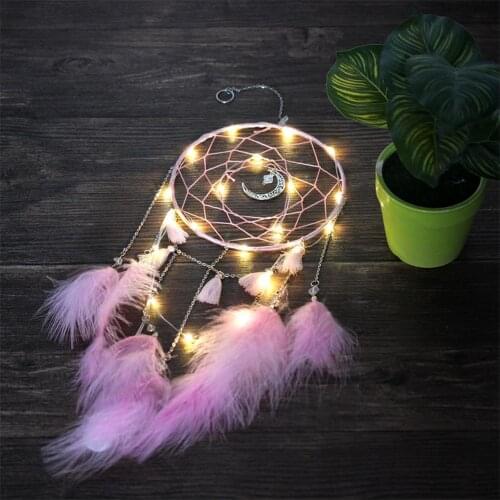 Dreamcatcher LED Night Light Hanging Ornament Battery Powered Night Light For Bedroom Living Room Decoration