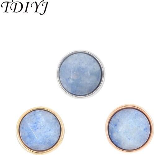 TDIYJ 12pcs/lot New Keys Round WISHING STONE Charms Keeper Fit for Mesh Leather Wrappable Keeper Bracelet as Women Jewelry Gifts