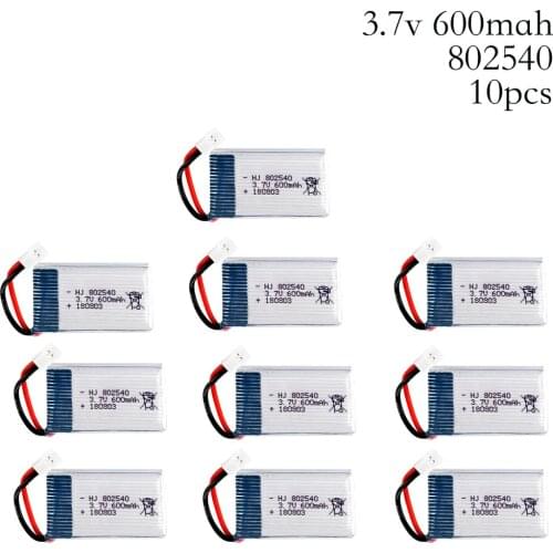 10 pcs/lot 3.7V 600mAh Lipo Battery for Syma X5C X5 X5SW /syma x5c Upgraded 600mAh battery Register 802540 3.7 v 600 mah 10pcs