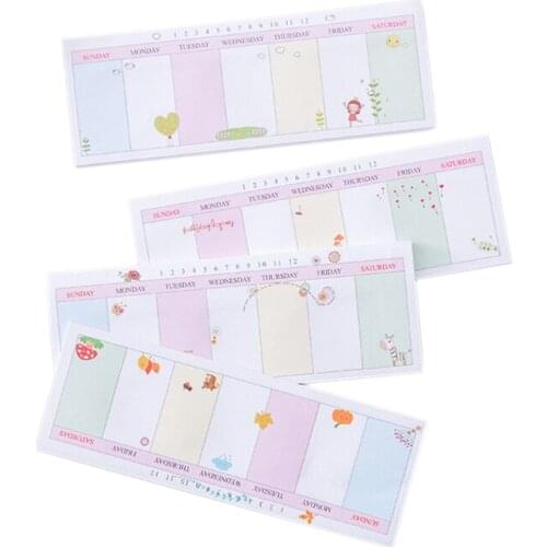 20packs/lot diy Light color system Weekly plan Schedule events Memo self Adhesive Sticky Notes tools office and student supplied