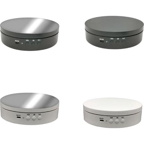 3 Speeds 15cm Intelligent Electric Rotating Display Stand Mirror Turntable Jewelry Holder Battery/USB Power 4 Types