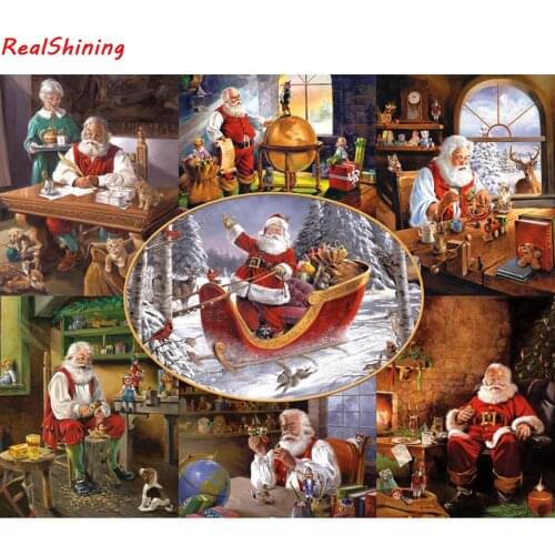 5D Diy Diamond Painting Cross Stitch full Square/round Diamond Embroidery Christmas Eve Santa picture for room Decor H2411
