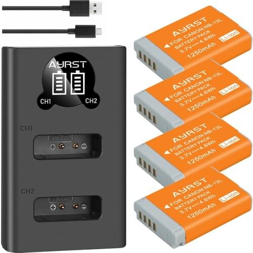 1250mAh NB-13L NB 13L Battery akku + Dual charger for Canon G7X G9X G5X G7X Mark II G9X Mark II SX620 HS SX720 HS camera