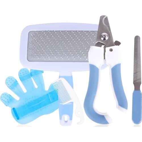 Pet Grooming Kit Nail Clipper Cat Accessories Claw Scissors Dog Nail Grinder Pet Glove Cat Brush Comb Free Shipping Supplies