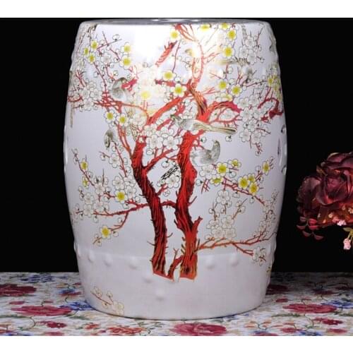 American Country Shoe Change stool Flower And Bird Ceramic Drum stool home decoration porcelain ceramic stool