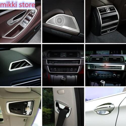 Car Inner Door Audio Speaker Gearshift Panel Door Armrest Reading Light Cover Trim Sticker For BMW F10 F18 2011- Accessories