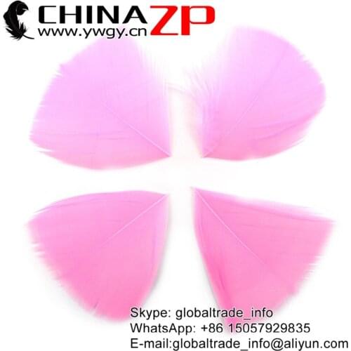 CHINAZP Factory 3~7cm 100Pcs/lot High Quality Dyed Pink Turkey Feathers Petal Trimmed Wholesale for Craft