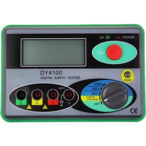 DY4100 Digital Resistance Tester Meter Earth Ground Meter Multimeter with Higher Accuracy Power Systems Inspection Tool