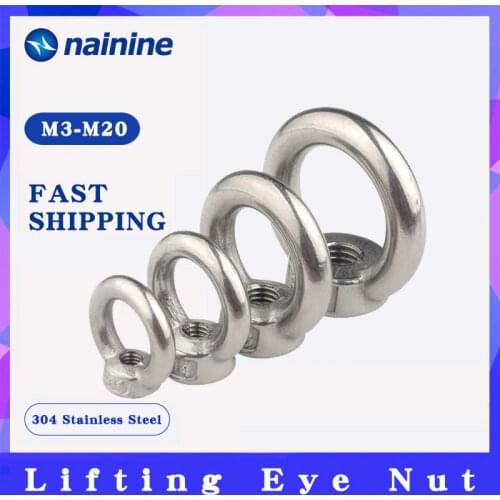 DIN582 [M3-M24] 304 Stainless Steel Marine Lifting Eye Nut Ring Nut Thread A091
