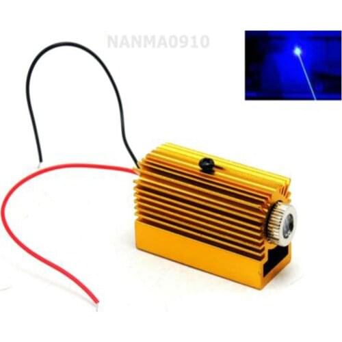 Focusable 450nm Dot Blue Laser Module 50mw Diode Lights 12x40mm w 12mm Heatsink