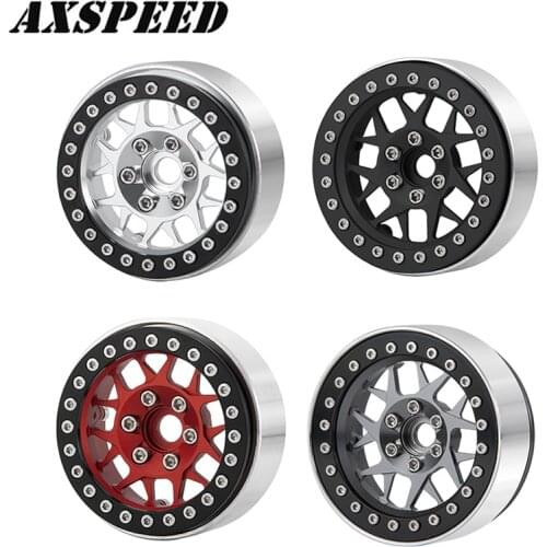 AXSPEED 1.9inch Beadlock Wheels Rims Aluminium Wheel Hub 25mm Width for 1/10 Axial SCX10 TRX4 D90 RC Car Parts