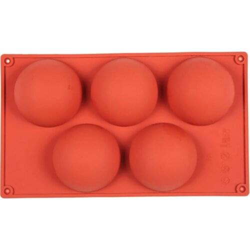 Round Chocolate Mold Silicone Cake Mold Muffin Chocolate Cookie Baking Mould 5-cavity DIY Pudding Mold Jelly Baking Mold